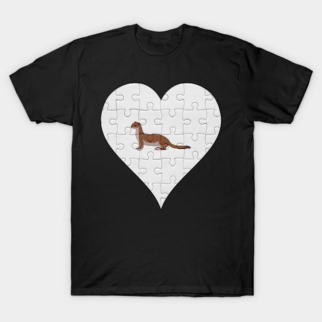 Jigsaw  Weasel Heart Design - Wild Animal Weasel T-Shirt by giftideas